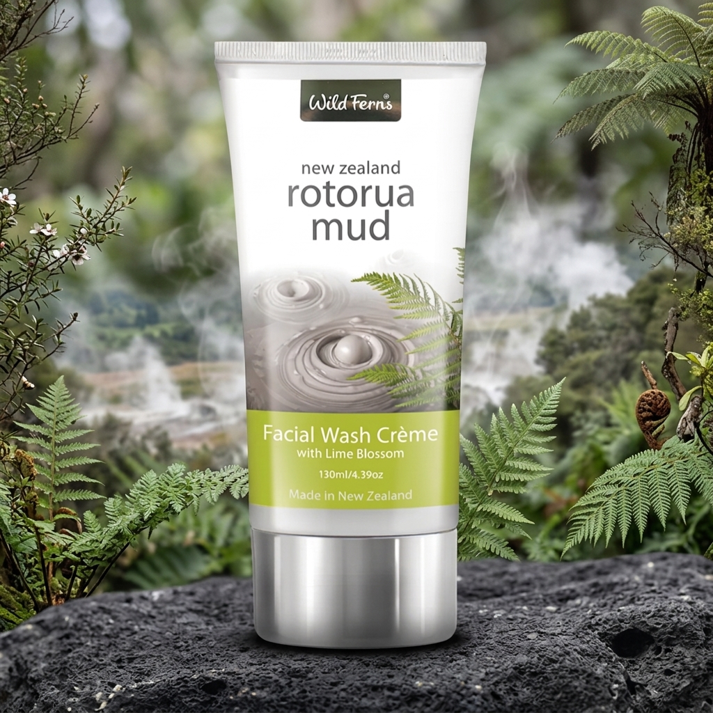 Rotorua Mud Facial Wash Crème with Lime Blossom, 130ml