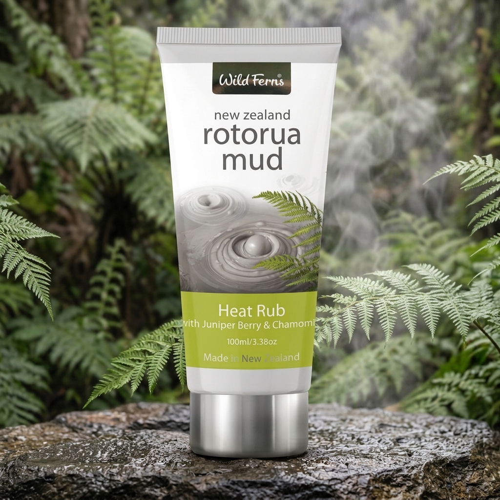 Rotorua Mud Heat Rub with Juniper & Chamomile, 100ml